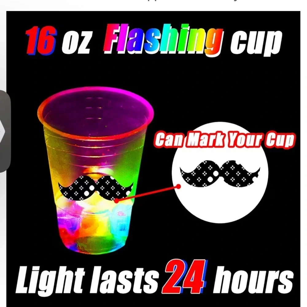 40 Pack Glow Party Cups - for Indoor/Outdoor Party Event Fun 009